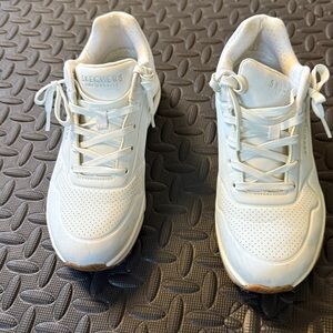 Skechers White Lace-Up Sneakers